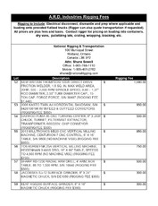 Exclusive Rigging Fees Exclusive Rigging Fees