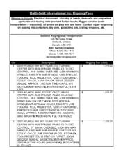 Exclusive Rigging Fees Exclusive Rigging Fees