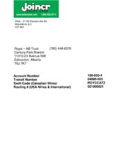 Wire Transfer Details Wire Transfer Details