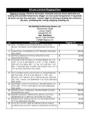 Exclusive Rigging Fees Exclusive Rigging Fees