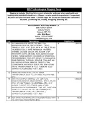 Exclusive Rigging Fees Exclusive Rigging Fees
