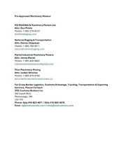 Pre-approved machinery movers Pre-approved machinery movers