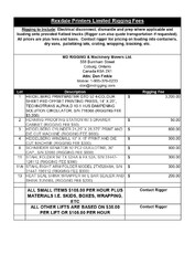Exclusive Rigging Fees Exclusive Rigging Fees